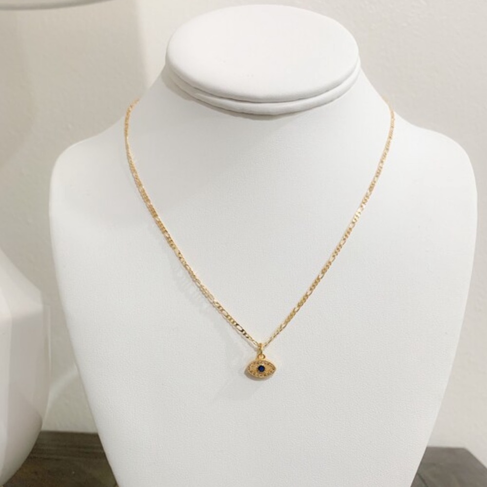Dainty Evil Eye Necklace | 18k Gold Filled - Picture 5 of 9